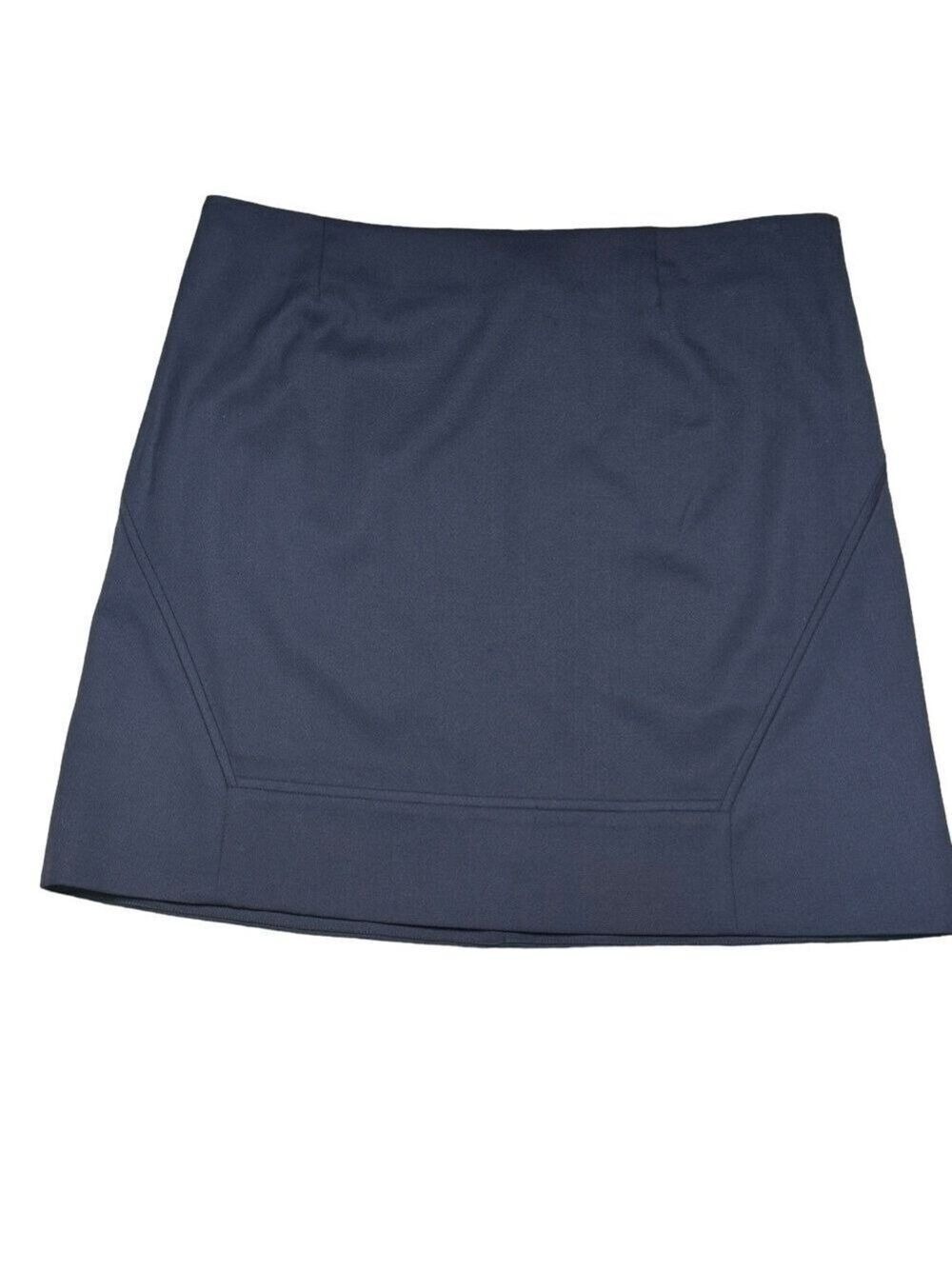 Tory Burch Women's Navy Thea A-line Wool Skirt NWT Size 14 - Picture 4 of 9